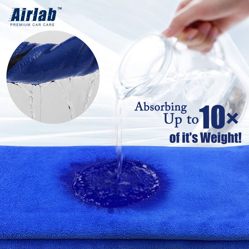 Airlab XL Microfiber Towels for Cars Drying Super Absorbent Auto Detailing Plush Extra Large Ultra Soft  Lint-Free  Streak-Free  24 ' ' x 35 ' ' - Pack of 2 - Image 5